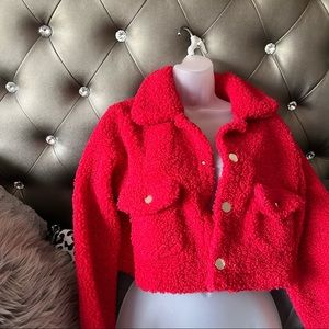 Jurlyshe Red Teddy Coat